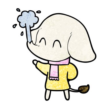 vektör çizim sevimli çizgi fil