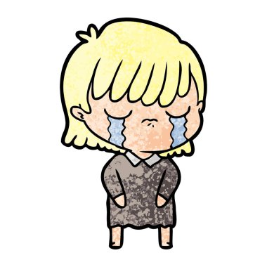 vektör çizim karikatür kadının ağladığını