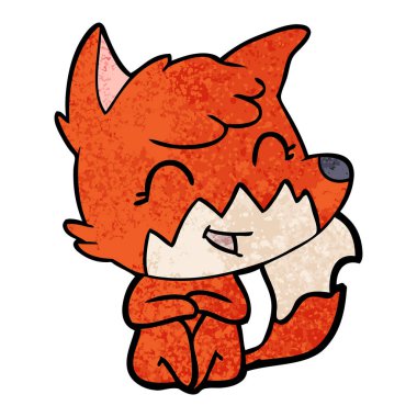mutlu karikatür fox vektör çizim