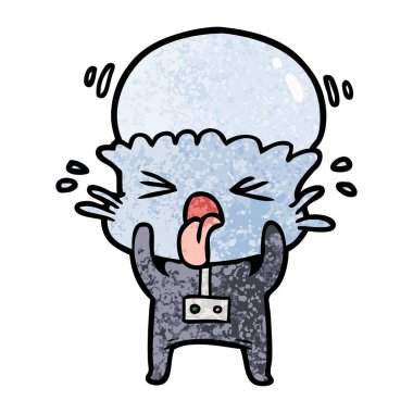 garip karikatür uzaylı vektör çizim