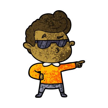 vektör çizim karikatür cool adam