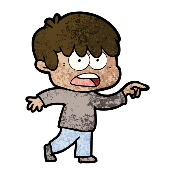 Vectorillustratie Van Bezorgd Cartoon Jongen — Stockvector