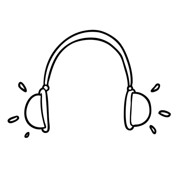 Dibujos Animados Auriculares Vector Ilustración — Vector de stock