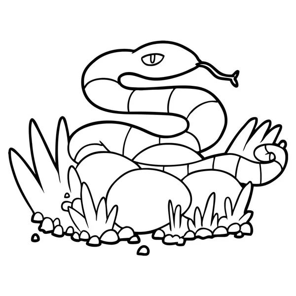 Serpiente Dibujos Animados Nido — Archivo Imágenes Vectoriales