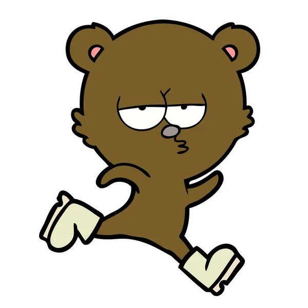 Running Bear Cartoon Grote Schoenen — Stockvector