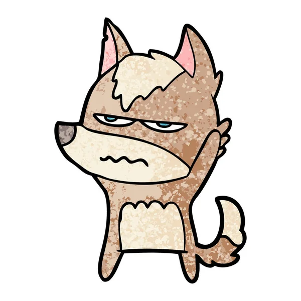 漫画悩まされるオオカミのベクトル イラスト — ストックベクタ
