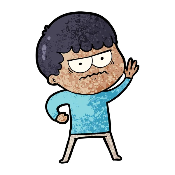 Illustrazione Vettoriale Dell Uomo Infastidito Cartone Animato — Vettoriale Stock