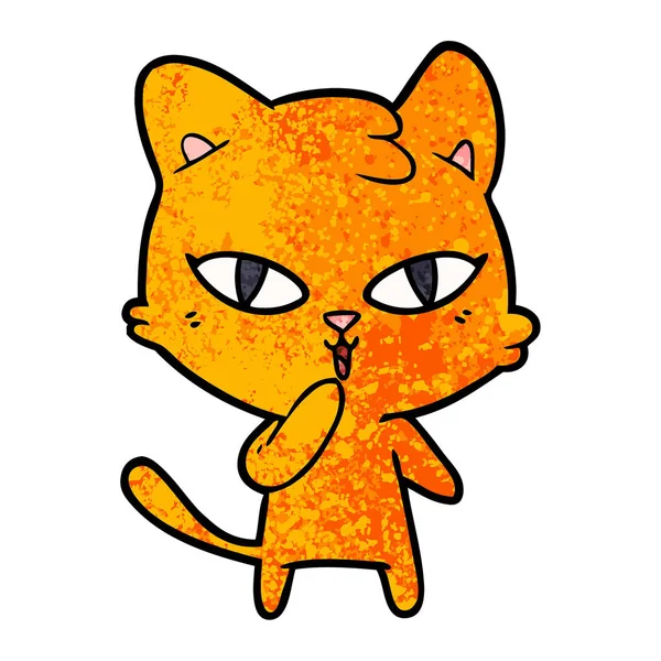 Vector Illustration Cartoon Cat — Stock Vector