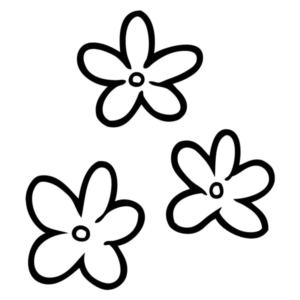 Vector Illustration Cartoon Flowers — Stock Vector