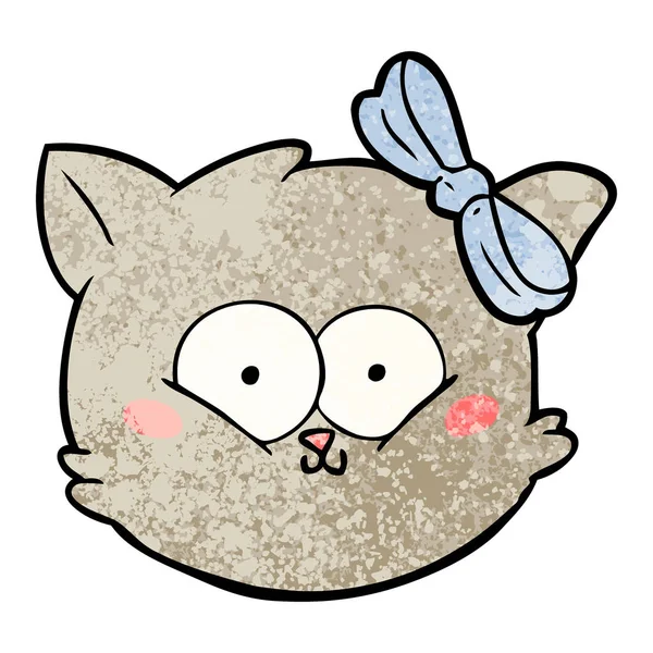 Lindo Dibujos Animados Gatito Cara — Vector de stock