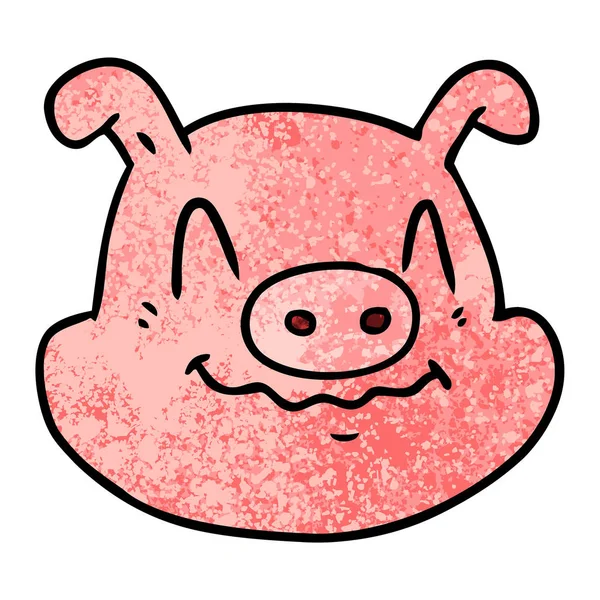 Ilustração Vetorial Rosto Porco Dos Desenhos Animados — Vetor de Stock