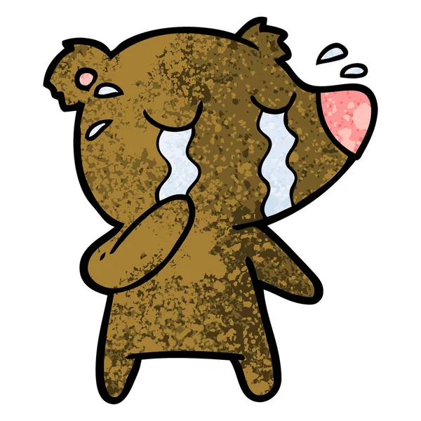 Vector Illustration Cartoon Crying Bear — Stock Vector