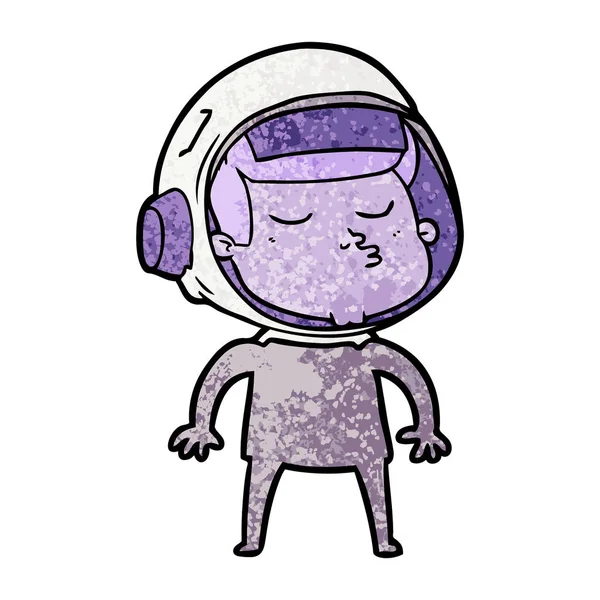 Illustration Vectorielle Dessin Animé Astronaute Confiant — Image vectorielle
