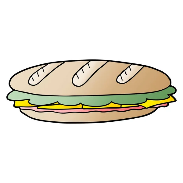 Vectorillustratie Van Sandwich Stripfiguur — Stockvector