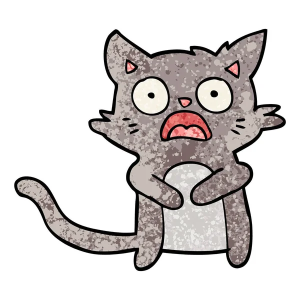 Vektorillustration Tecknad Förskräckt Katt — Stock vektor