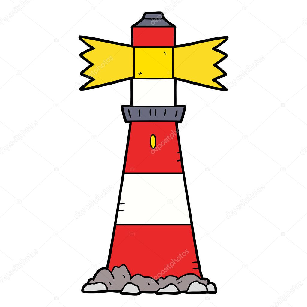 vector illustration of cartoon lighthouse
