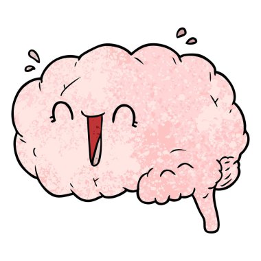 vektör çizim karikatür beyin gülen