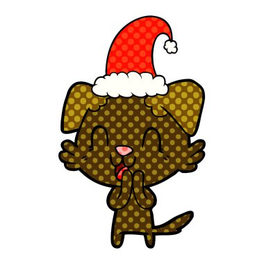 gülüyor karikatür Noel köpek