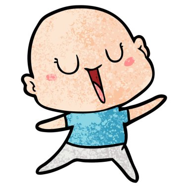 mutlu karikatür kel adam