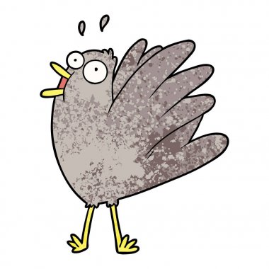 vektör çizim karikatür kuş ciyaklıyordu