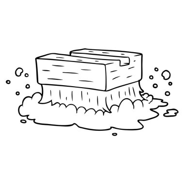 vektör çizim fırçası ovma çizgi film