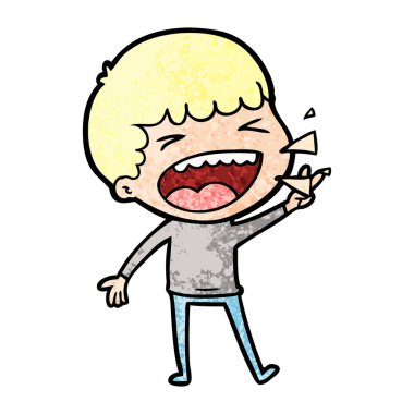 adam gülüyor karikatür vektör çizim