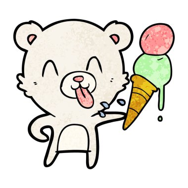 çizgi film ayı dondurma ile