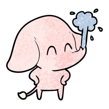 vektör çizim sevimli çizgi fil