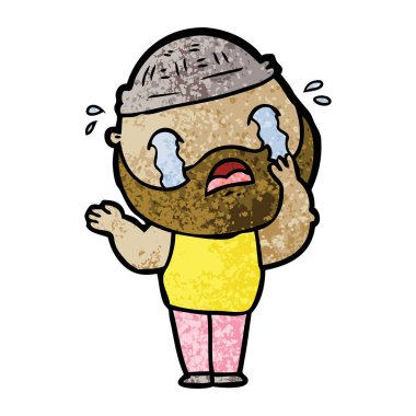 sakallı adam ağlıyor çizgi film