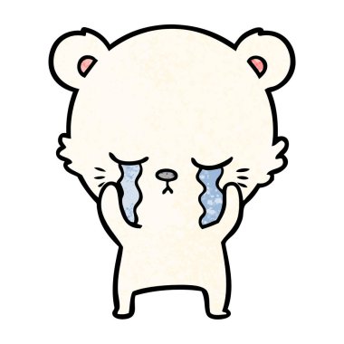 vektör çizim karikatür kutup ayısı ağlama