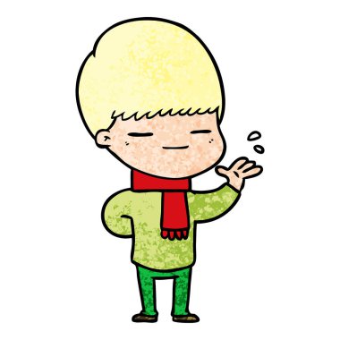 vektör çizim karikatür kendini beğenmiş çocuk