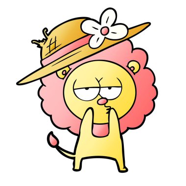 çizgi film aslan giyen şapka