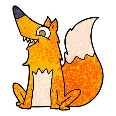 Vektör çizim karikatür mutlu Fox