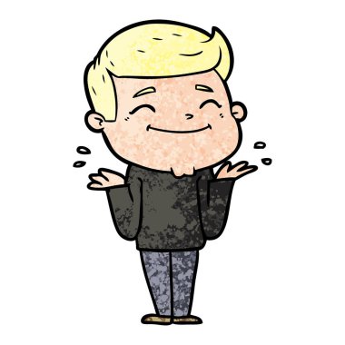 mutlu çizgi film adam vektör çizim