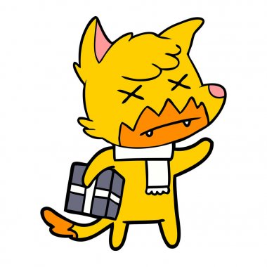 Tilki çizgi film karakteri ile hediye