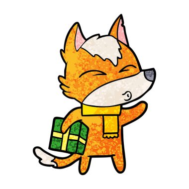 Tilki çizgi film karakteri ile hediye