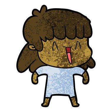 Çizgi filmdeki kadının vektör çizimi