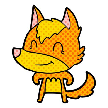 Tilki çizgi film karakteri vektör çizim