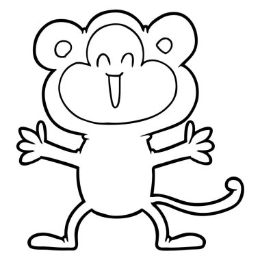 Çizgi film maymununun vektör çizimi