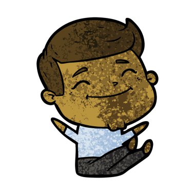 mutlu çizgi film adam vektör çizim