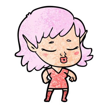 vektör çizim karikatür elf kızı