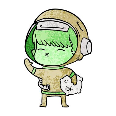 vektör çizim karikatür meraklı astronot