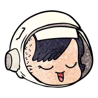 vektör çizim karikatür astronot yüz