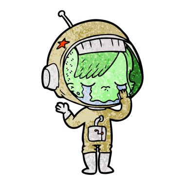 ağlayan astronot kız çizgi film