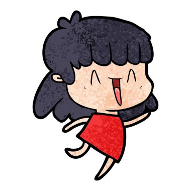 Çizgi filmdeki kadının vektör çizimi