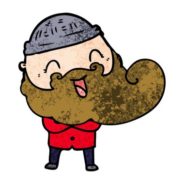 mutlu sakallı adam vektör çizim