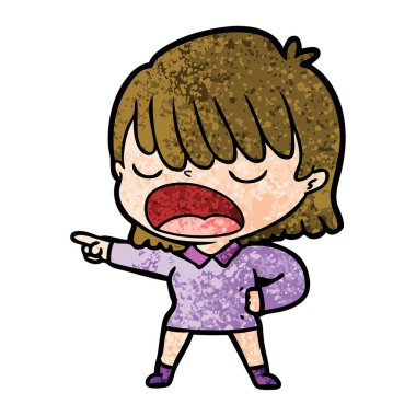 vektör çizim karikatür kadın söz