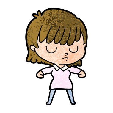 Çizgi filmdeki kadının vektör çizimi