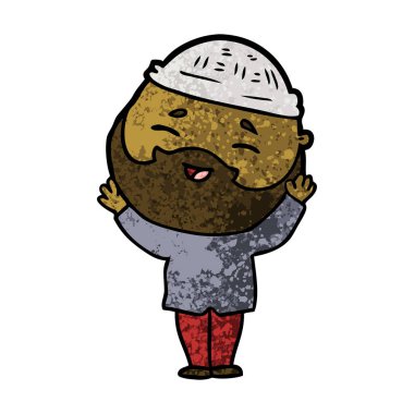 mutlu sakallı adam vektör çizim