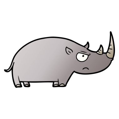 çizgi film gergedan vektör çizim